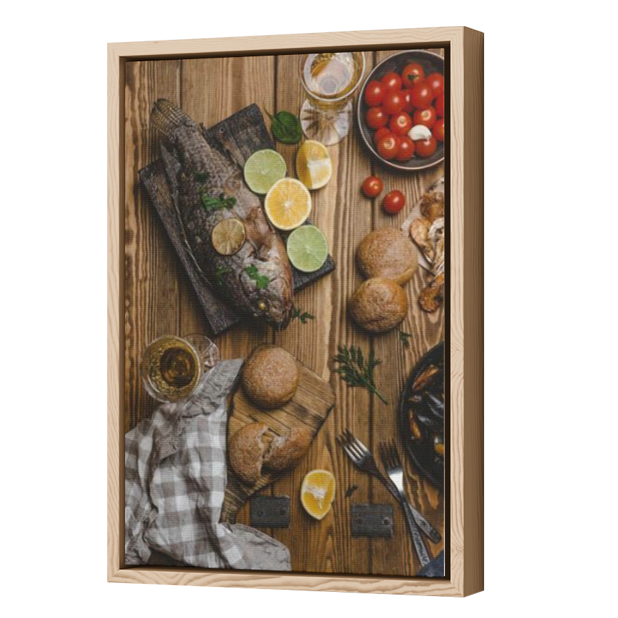 Thumbnail for Canvas - Wood Grain Floating Frame